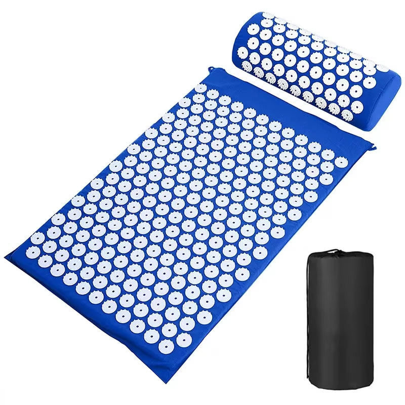 Acupressure Mat Massage Mat Pillow Set Applicator for Neck Foot Yoga Mat with Needle Back Cushion